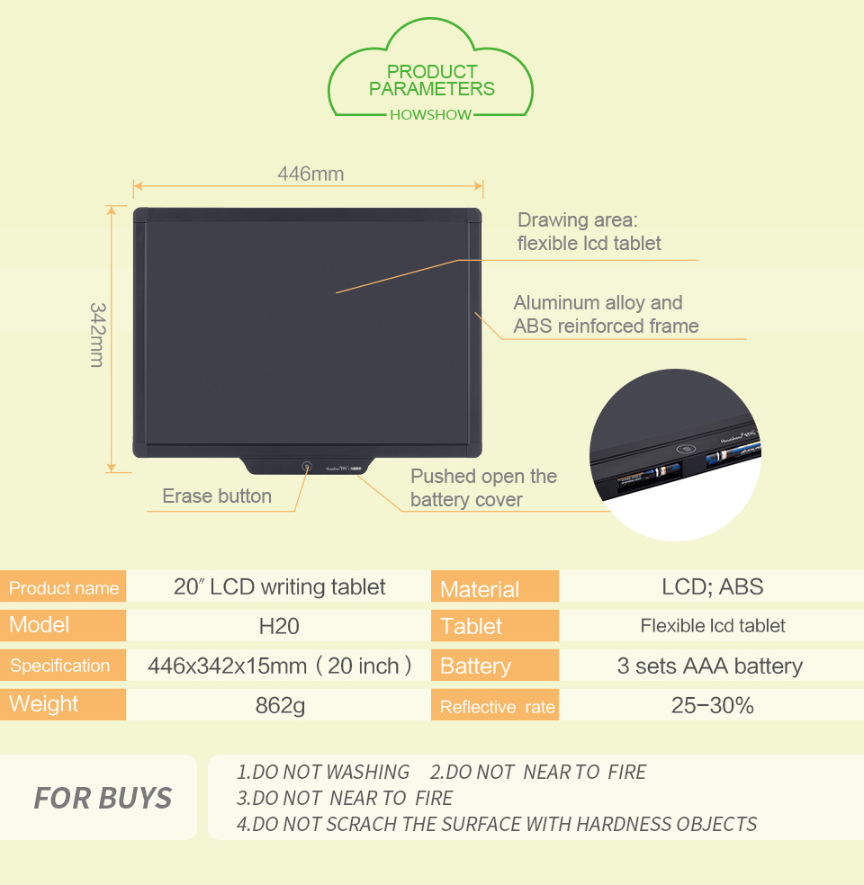 20 Inch LCD tablet writing board